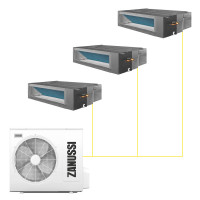Канальная сплит-система Zanussi Multi Combo ERP DC на 3 комнаты