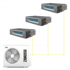 Канальная сплит-система Zanussi Multi Combo ERP DC на 3 комнаты