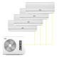 Настенная мульти-сплит-система Zanussi Multi Combo ERP DC на 4 комнаты